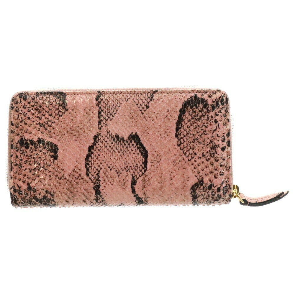Gucci Python Leather Zip Wallet Gg Long Pink Marm… - image 2